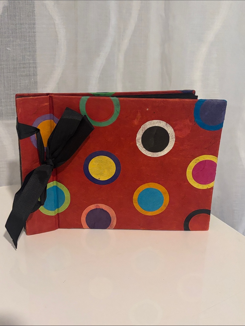 Handmade Red Polka Dot Decorative Photo Album OR Cotton Black Paper Sketchbook
